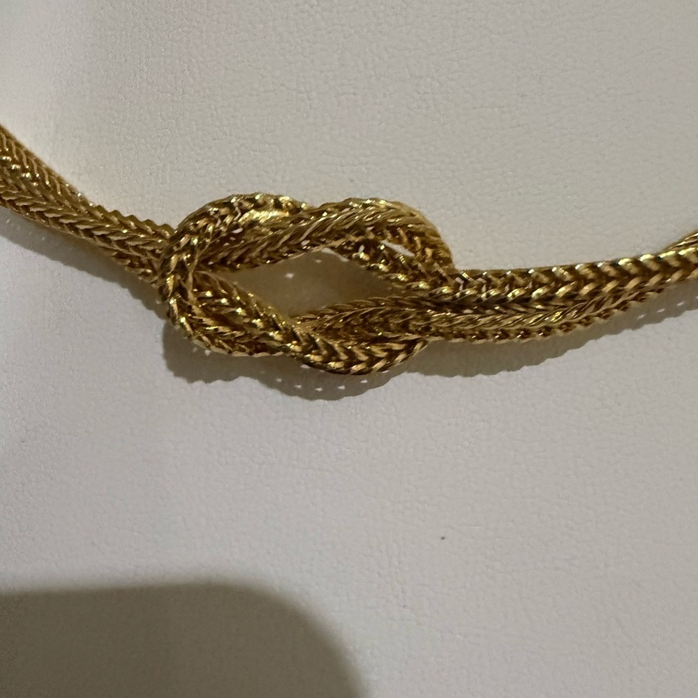 Designer Inspired Gold Tone Hercules Knot Collar Choker Necklace - Picture 3 of 7